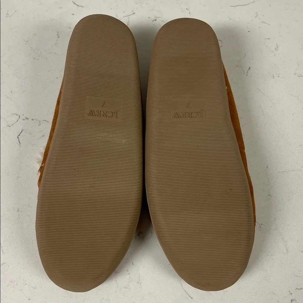 J. Crew Suede Scuff Slippers Men's Moccasin Slippers Size 7 Carmel Suede